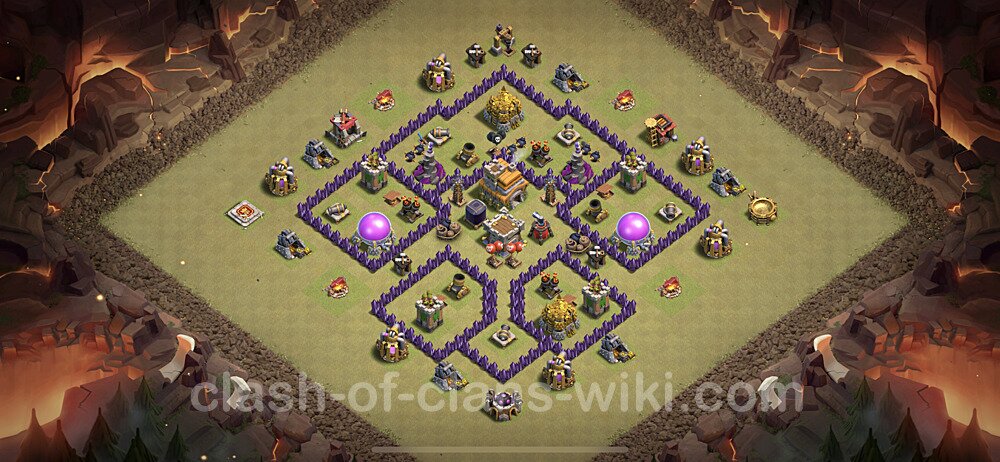 Die Anti 3 Sterne Clan War Base RH7 + Link, Hybrid - COC Rathaus Level 7 Kriegsbase (CK / CW), #62