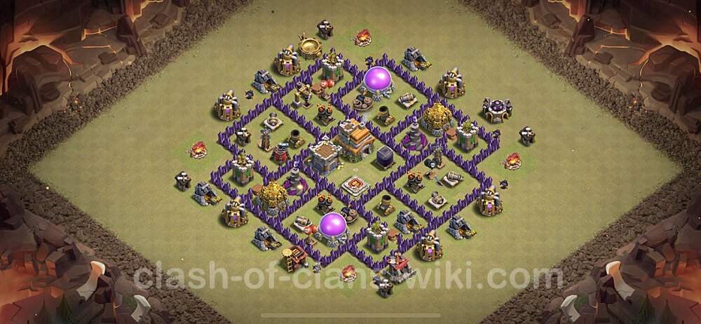 TH7 Anti 3 Stars War Base Plan with Link, Copy Town Hall 7 Design 2020, #7
