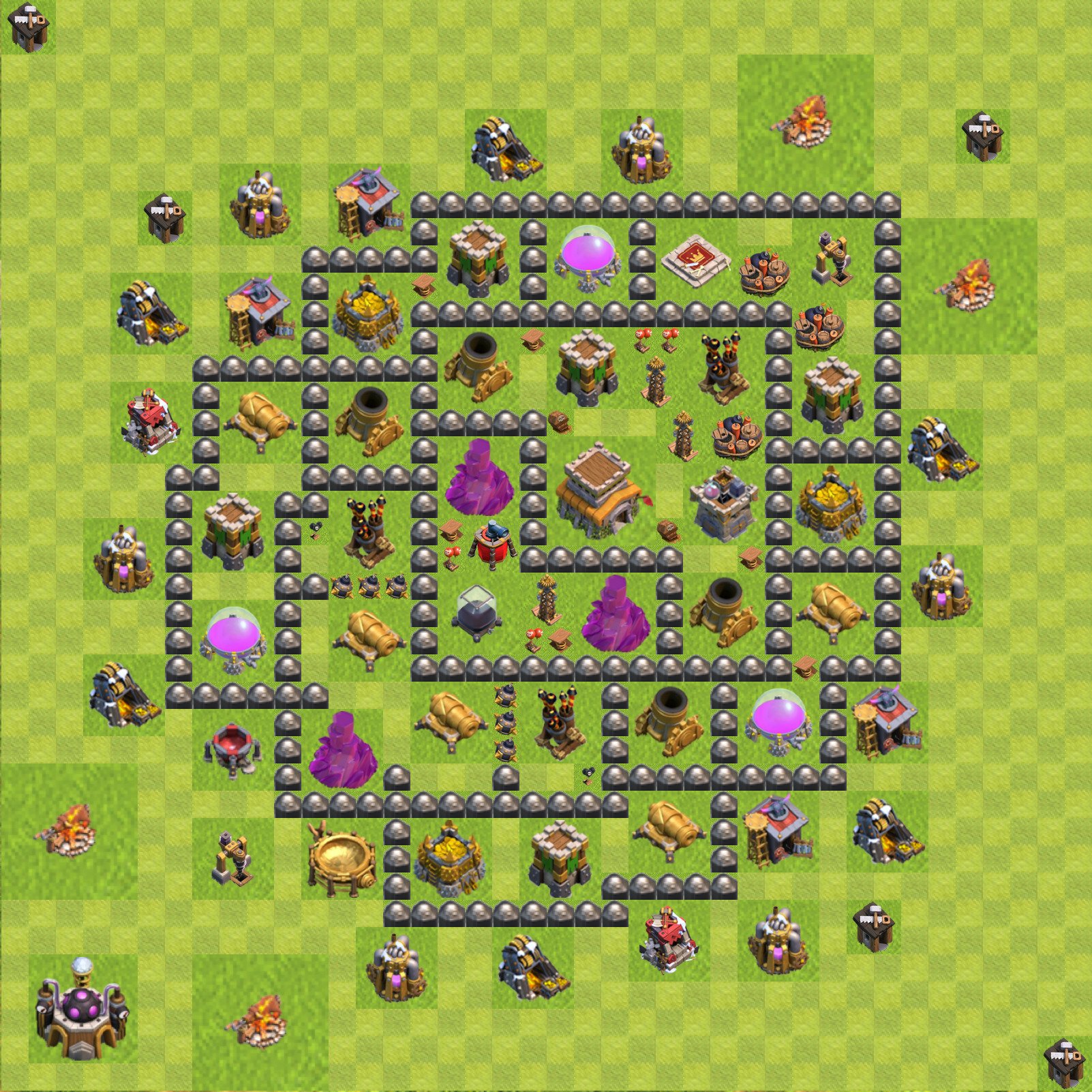 Gute Base Rathaus Level 8 für Verteidigung COC Clash of