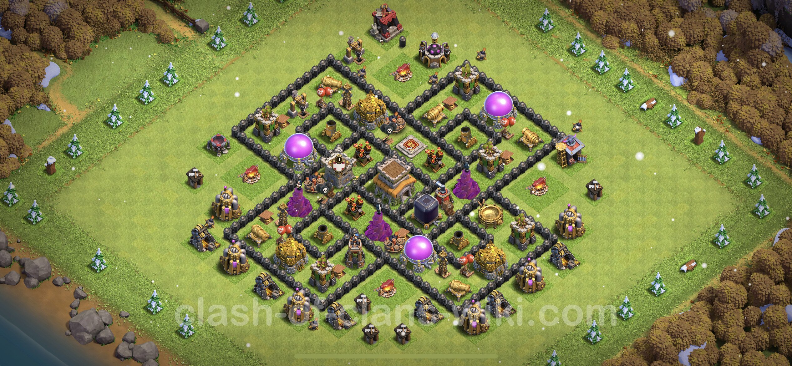 Clash of clans town hall 8 defense base design