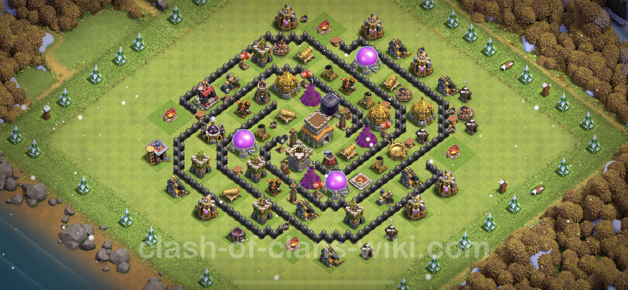Top Base TH8 with Link, Hybrid - Anti Everything Defence Plan - Clash of Cl...