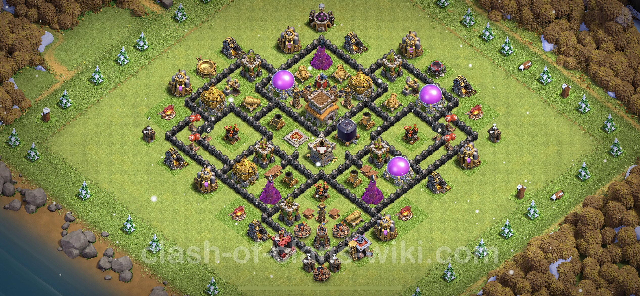 Clash Of Clans Beste Verteidigung Rathaus Level 8 Gute Base Rathaus Level 8 + Link, Anti 3 Sterne, Anti Air / Dragon für