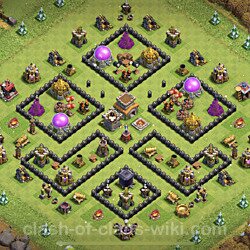 Base plan (layout), Town Hall Level 8 for trophies (defense) (#142)