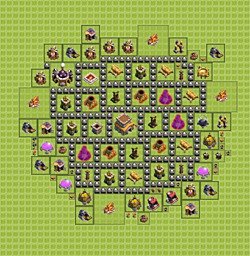 Base plan (layout), Town Hall Level 8 for trophies (defense) (#26)