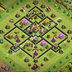 Расстановка базы Ратуша уровень 8 для набора кубков (#2782)