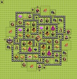 Base plan (layout), Town Hall Level 8 for trophies (defense) (#3)