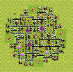 Base plan (layout), Town Hall Level 8 for trophies (defense) (#38)