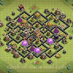Base plan (layout), Town Hall Level 8 for trophies (defense) (#445)