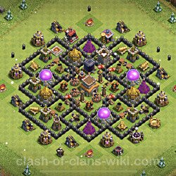 Base plan (layout), Town Hall Level 8 for trophies (defense) (#450)