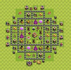 Base plan (layout), Town Hall Level 8 for trophies (defense) (#65)