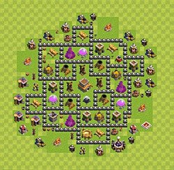 Base plan (layout), Town Hall Level 8 for trophies (defense) (#71)