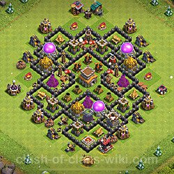 Base plan (layout), Town Hall Level 8 for trophies (defense) (#714)