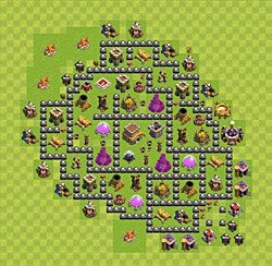 Base plan (layout), Town Hall Level 8 for trophies (defense) (#77)
