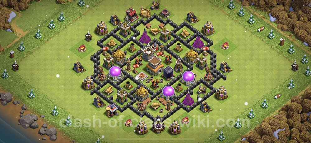 Anti Everything TH8 Base Plan with Link, Hybrid, Copy Town Hall 8 Design 2023, #127