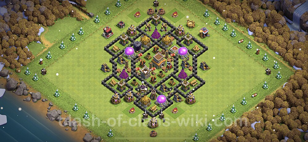 Top TH8 Unbeatable Anti Loot Base Plan with Link, Anti 2 Stars, Hybrid, Copy Town Hall 8 Base Design 2023, #130