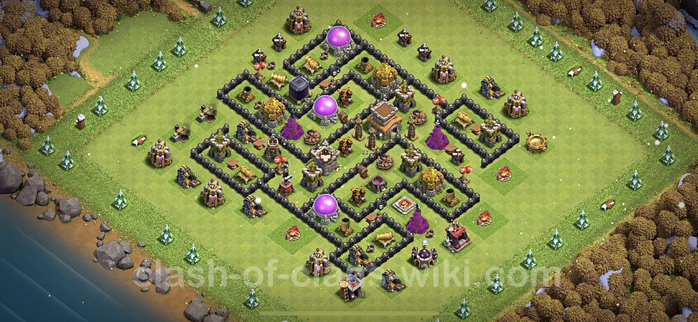 TH8 Trophy Base Plan with Link, Anti Everything, Copy Town Hall 8 Base Design 2023, #140