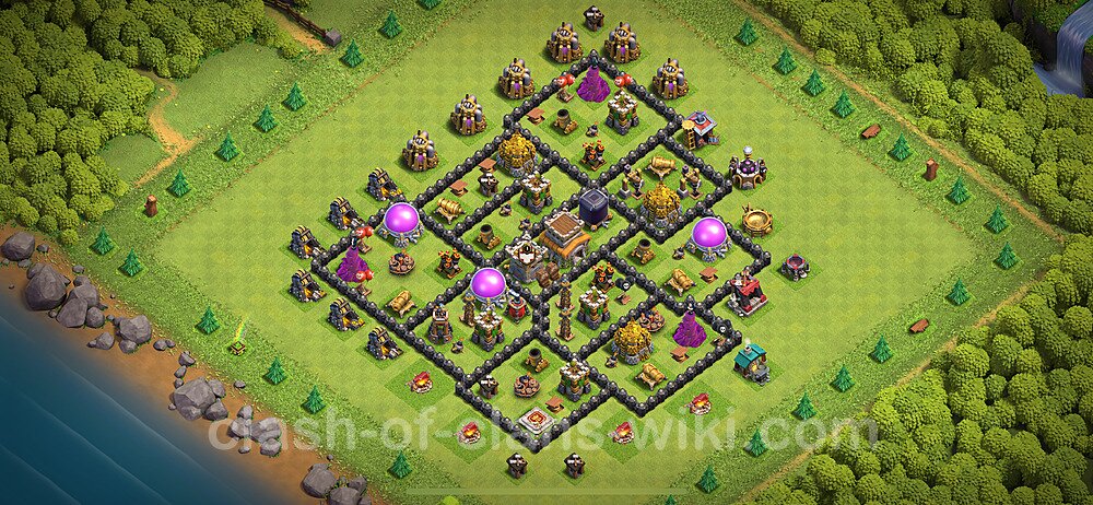 Full Upgrade TH8 Base Plan with Link, Hybrid, Copy Town Hall 8 Max Levels Design 2024, #1897