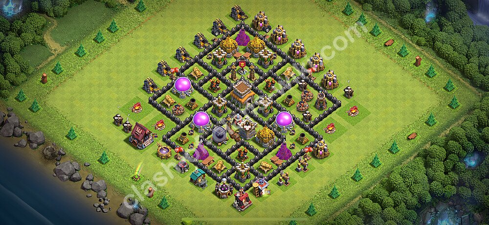 Full Upgrade TH8 Base Plan with Link, Hybrid, Copy Town Hall 8 Max Levels Design 2025, #2463