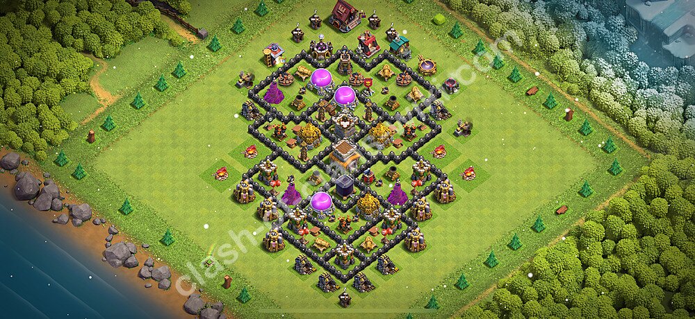 Die Anti 2 Sterne Base RH8 + Link, Anti Alles 2026 - COC Rathaus 8 Kopieren Base, #2467