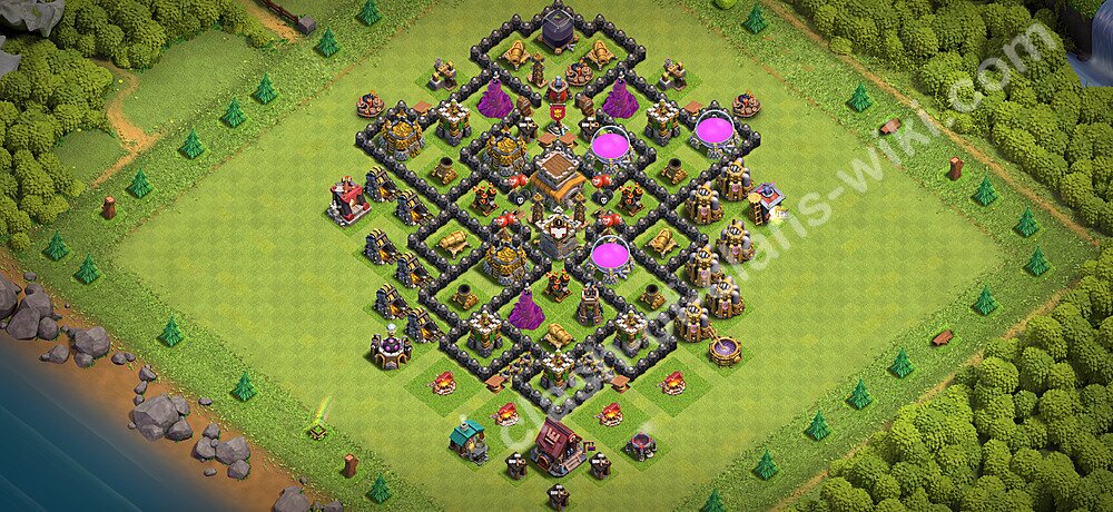 Base Trofi TH8 dengan Link, Salin Desain Base Balai Kota 8 2026, #3257