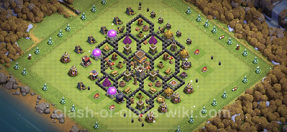 TH8 Anti 3 Stars Base Plan with Link, Anti Everything, Copy Town Hall 8 Base Design 2023, #409