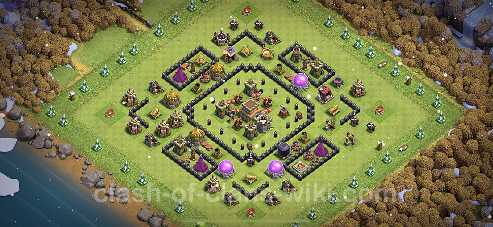 Top TH8 Unbeatable Anti Loot Base Plan with Link, Anti 2 Stars, Copy Town Hall 8 Base Design 2023, #423