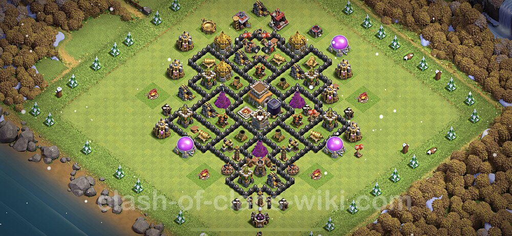 Anti Everything TH8 Base Plan with Link, Anti 3 Stars, Copy Town Hall 8 Design 2023, #424