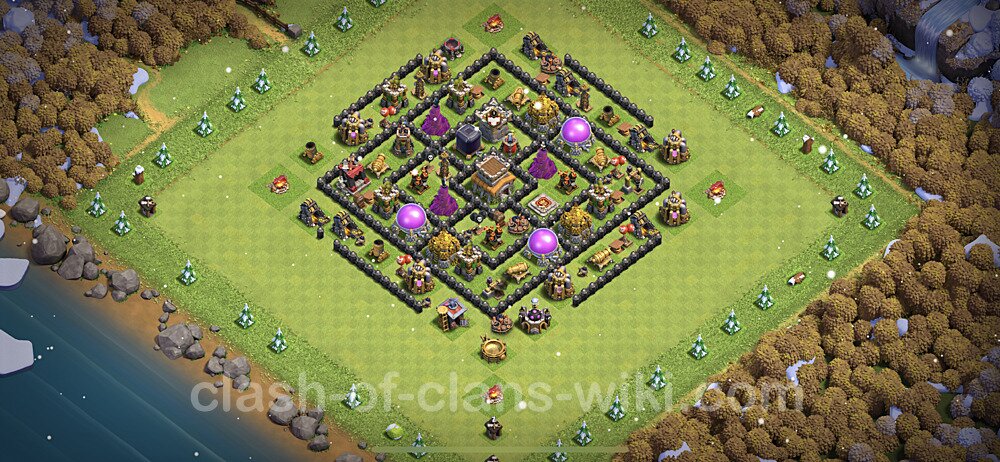 TH8 Anti 3 Stars Base Plan with Link, Anti Everything, Copy Town Hall 8 Base Design 2023, #433