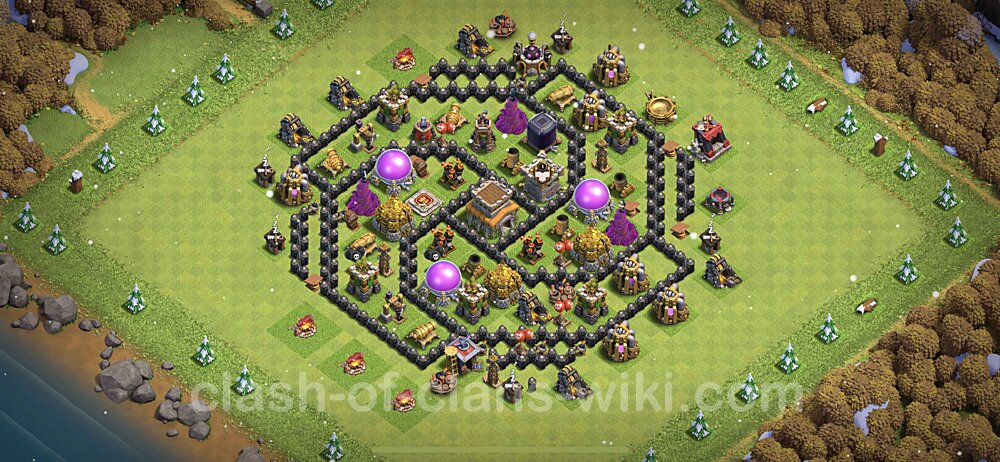 Full Upgrade TH8 Base Plan with Link, Hybrid, Copy Town Hall 8 Max Levels Design, #439