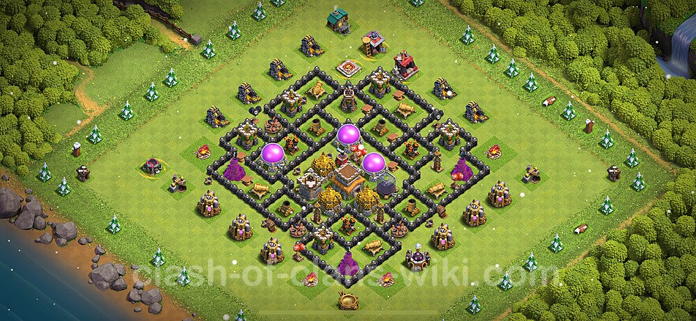 Full Upgrade TH8 Base Plan with Link, Hybrid, Copy Town Hall 8 Max Levels Design 2024, #680