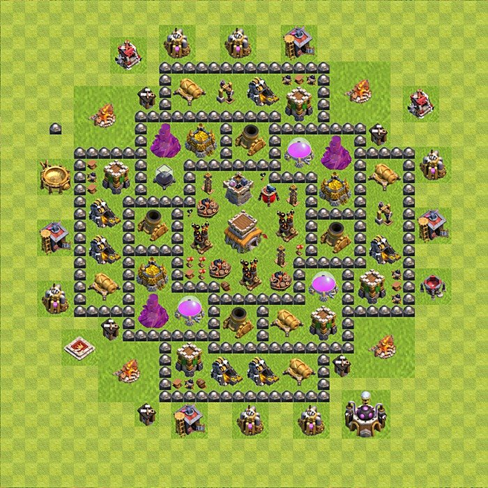 Diseño de aldea para Defensa Ayuntamiento 8 - COC TH8 Perfecta Distribucion, #93