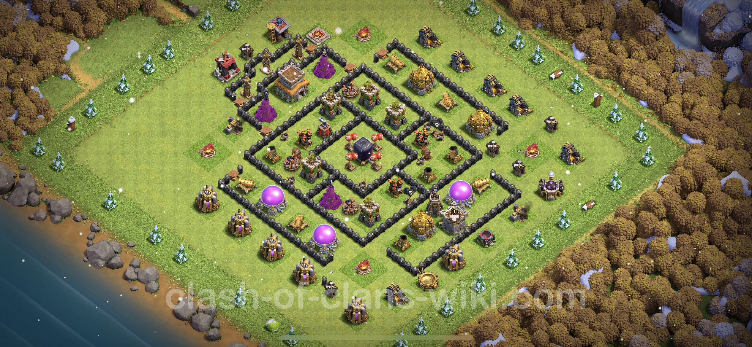 Clash Of Clans Base Town Hall 8 Farming Farming Base TH8 Max Levels with Link 2023 - Town Hall Level 8 Base