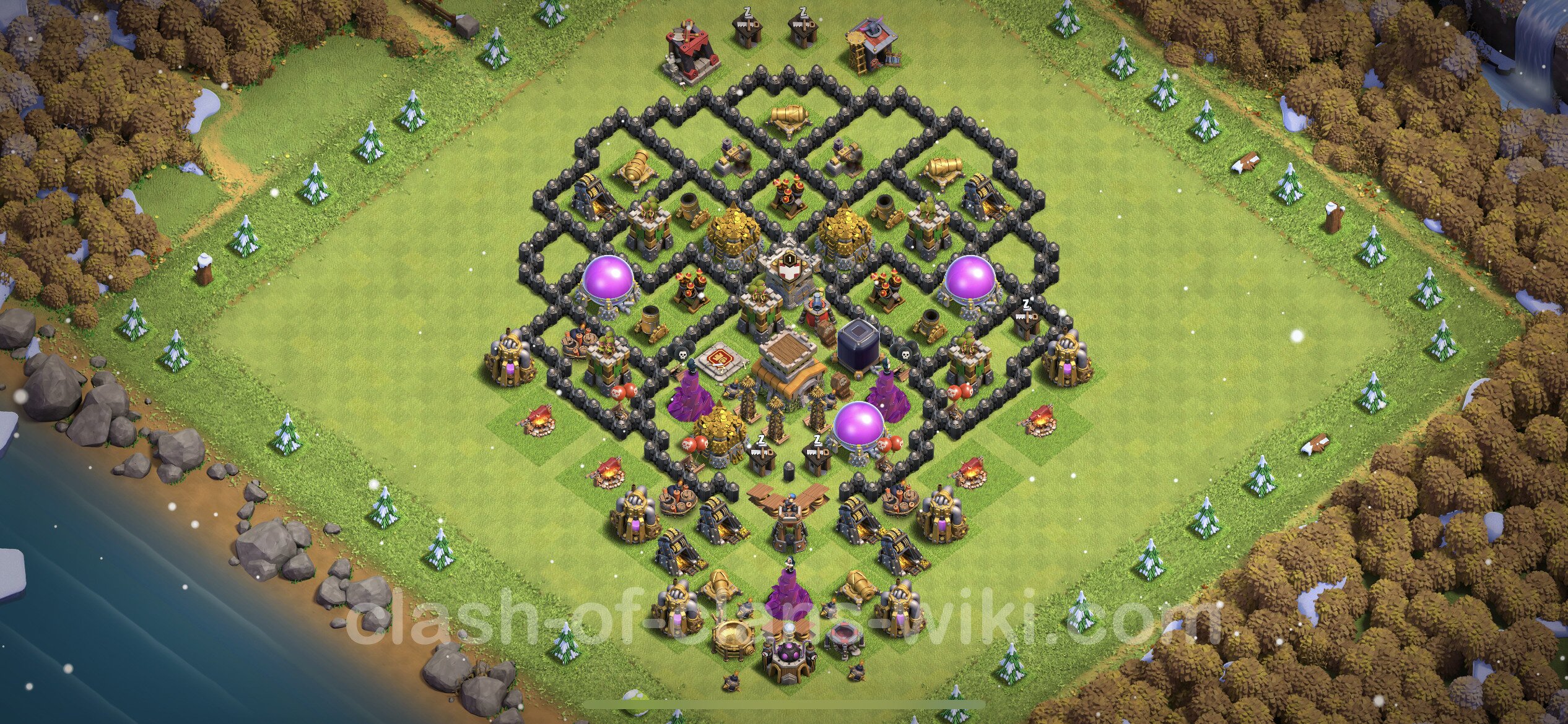pic Distribución De Aldea Ayuntamiento Nivel 8 coc clash of clans 2020