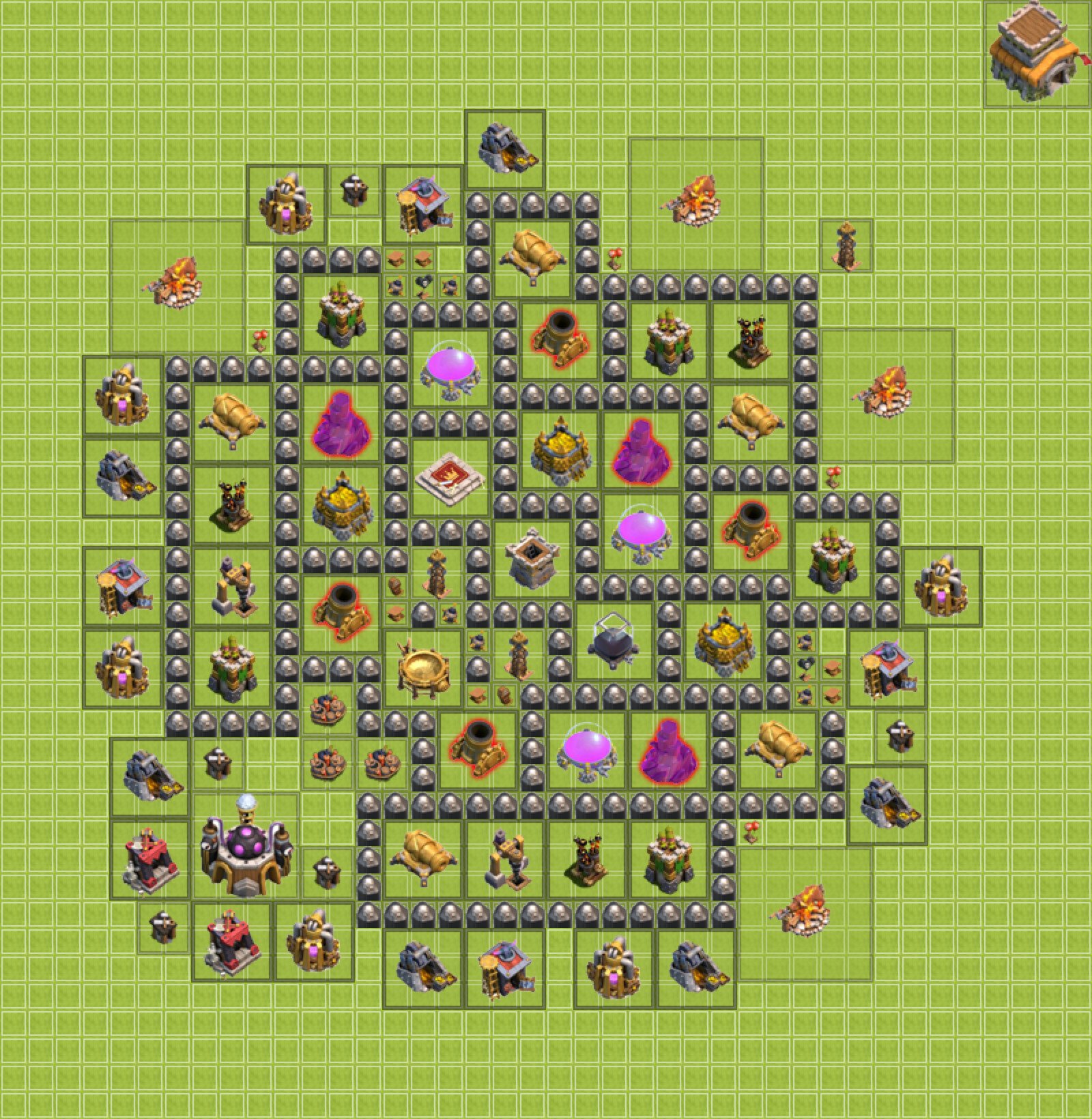 clash of clans base design th8