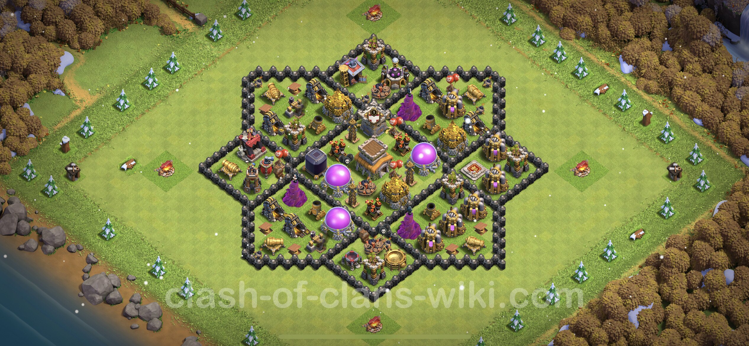 Farming Base TH8 with Link, Hybrid - plan / layout / design - Clash of ...