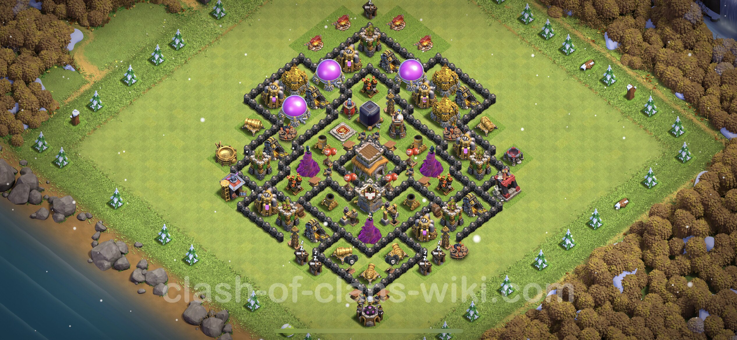 Farming Base Th8 With Link Anti Everything Hybrid Clash Of Clans 21 Town Hall Level 8 Base Copy 586