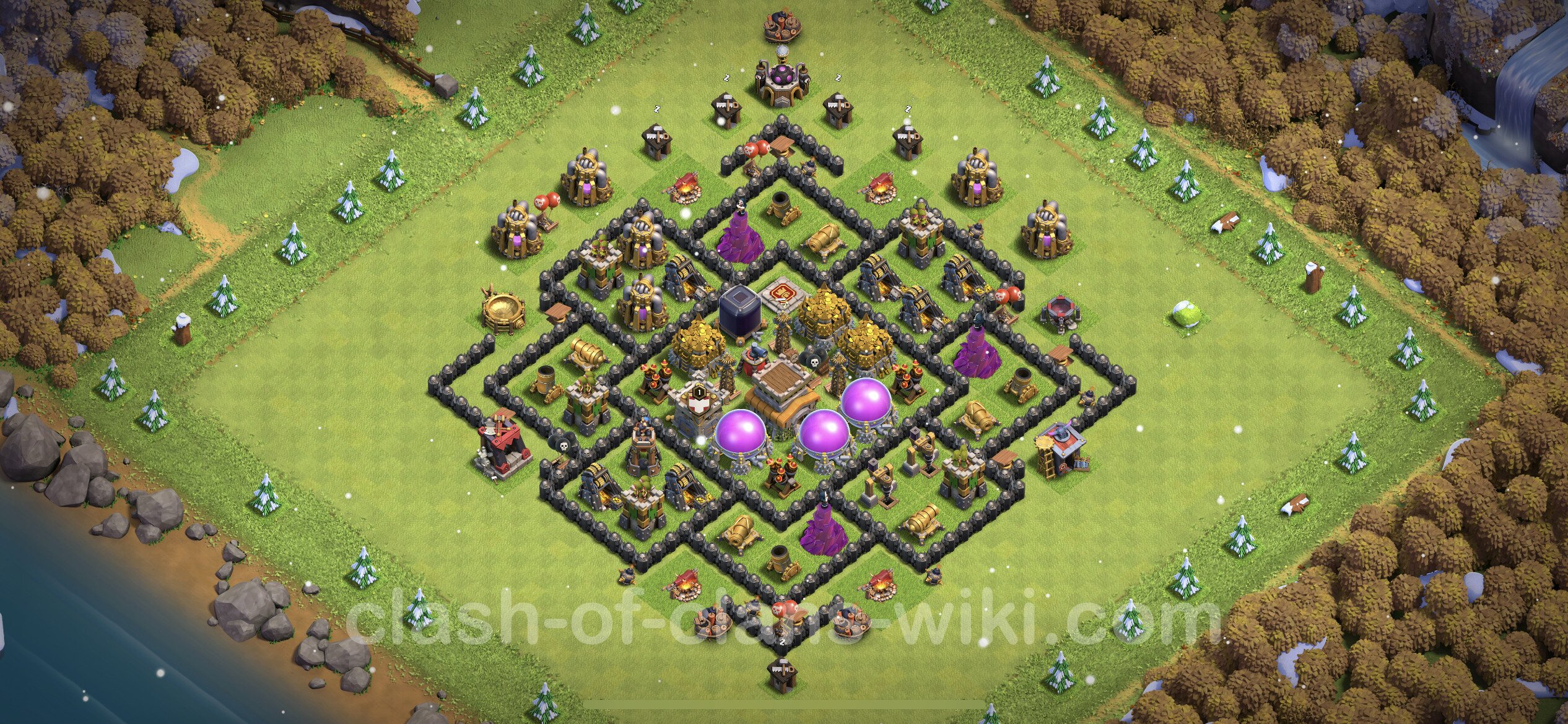 Clash Of Clans Base Town Hall 8 Farming Farming Base TH8 with Link, Anti Everything, Hybrid - Clash of Clans