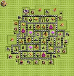 Base plan (layout), Town Hall Level 8 for farming (#10)