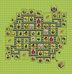 Base plan (layout), Town Hall Level 8 for farming (#11)
