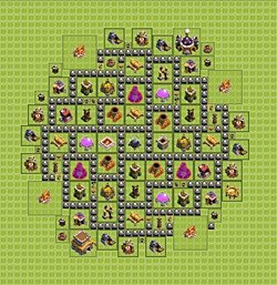 Base plan (layout), Town Hall Level 8 for farming (#20)