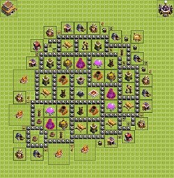 Base plan (layout), Town Hall Level 8 for farming (#8)