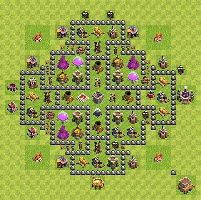 Diseño de aldea para farming Ayuntamiento 8 - COC TH8 Perfecta Distribucion, #129