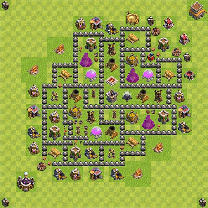 Base plan TH8 (design / layout) for Farming, #136