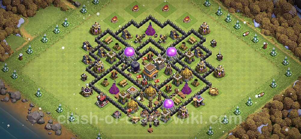 Base plan TH8 (design / layout) with Link, Anti Everything, Hybrid for Farming 2023, #181