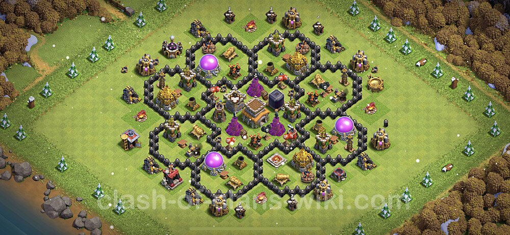 Base plan TH8 Max Levels with Link, Anti 3 Stars, Anti Everything for Farming 2023, #187