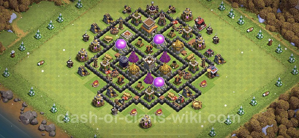 Base plan TH8 Max Levels with Link, Anti 3 Stars for Farming 2023, #191