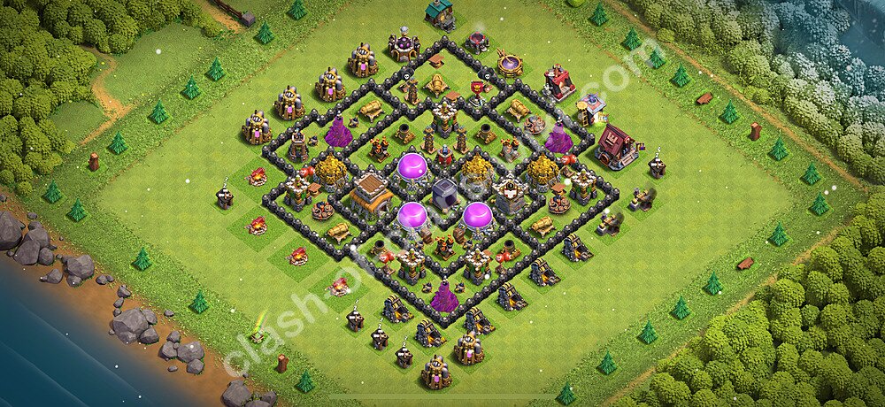 Farming Base Village HDV 8 + Lien (Link) 2026 - Hôtel de Ville 8 Base Copier, #2417