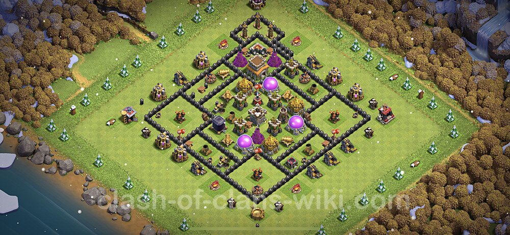 Base plan TH8 (design / layout) with Link, Anti Everything for Farming 2023, #567