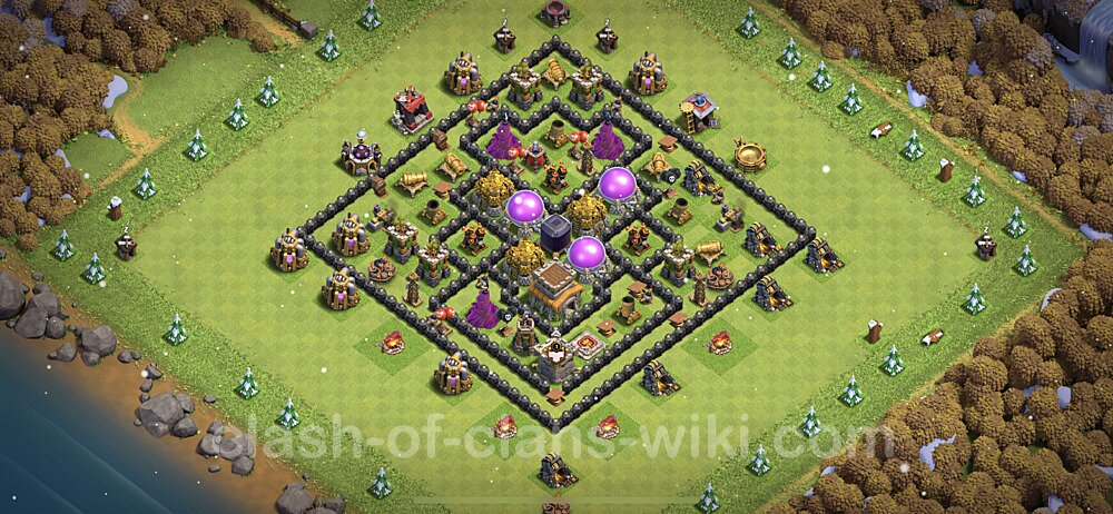 Base plan TH8 Max Levels with Link, Anti Everything for Farming 2023, #571