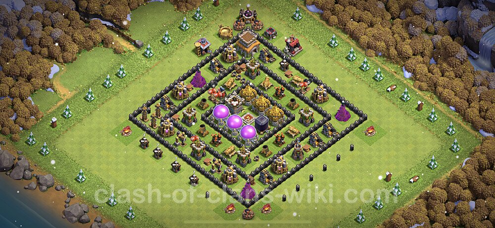 Base plan TH8 Max Levels with Link for Farming 2023, #573